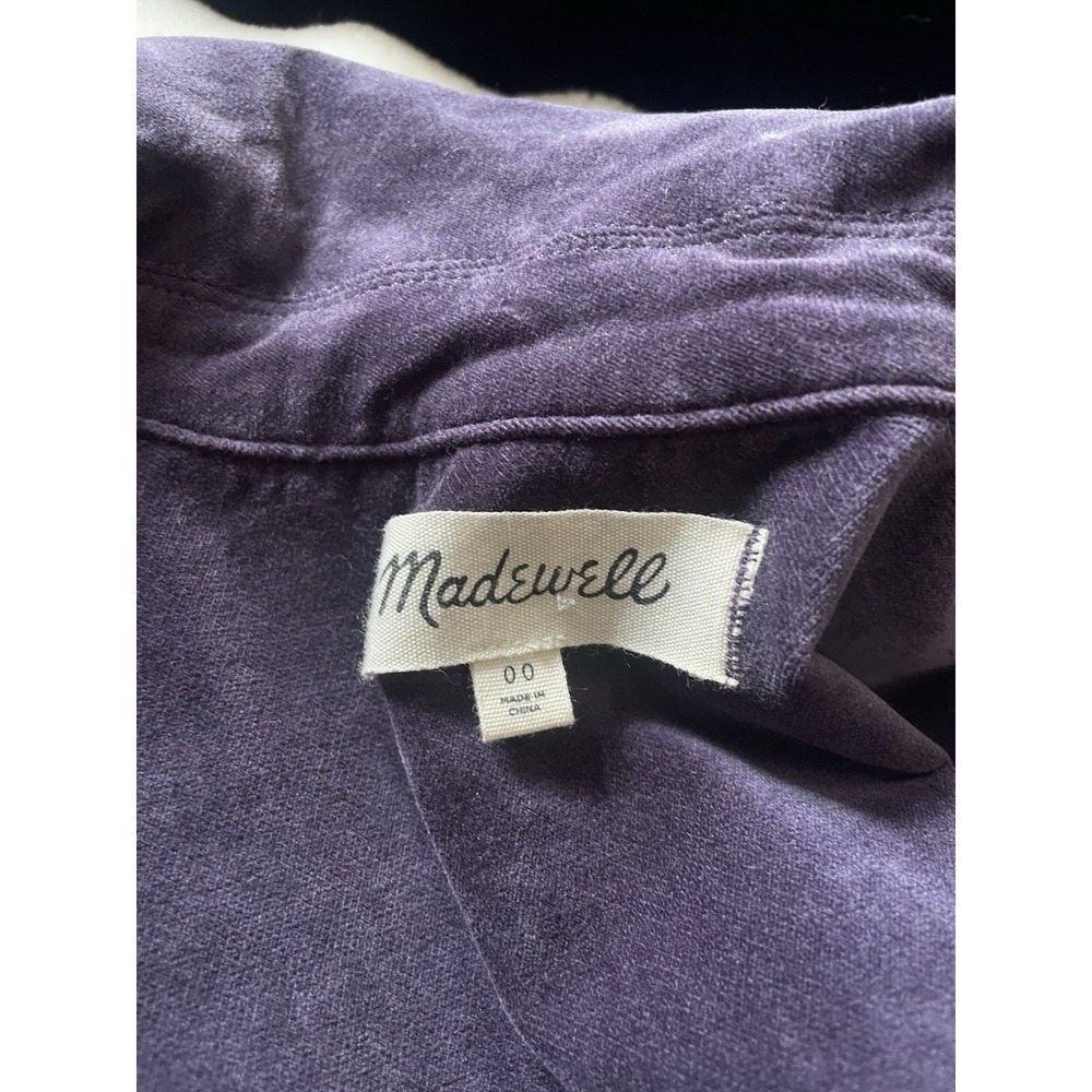 Madewell Purple Eggplant Stretchy Velvet Velveteen Slim Coverall Jumpsuit Sz 00 - Picture 11 of 13